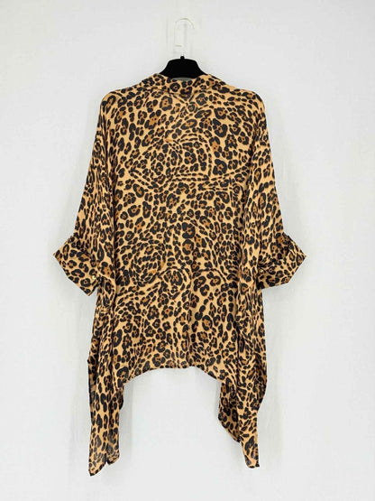 Pre - loved GUCCI Black & Beige Leopard Print Size US 4 Blouse at Reems Closet