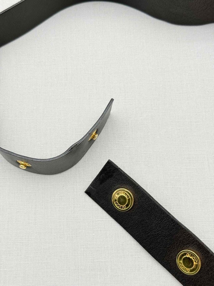 Pre - loved GUCCI Black Belt at Reems Closet