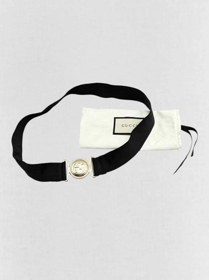 Pre - loved GUCCI Black Belt at Reems Closet
