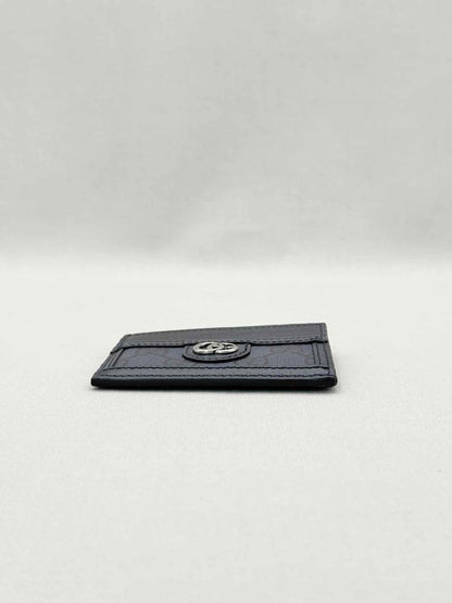 Pre-loved GUCCI Black & Blue GG Card Case at Reems Closet