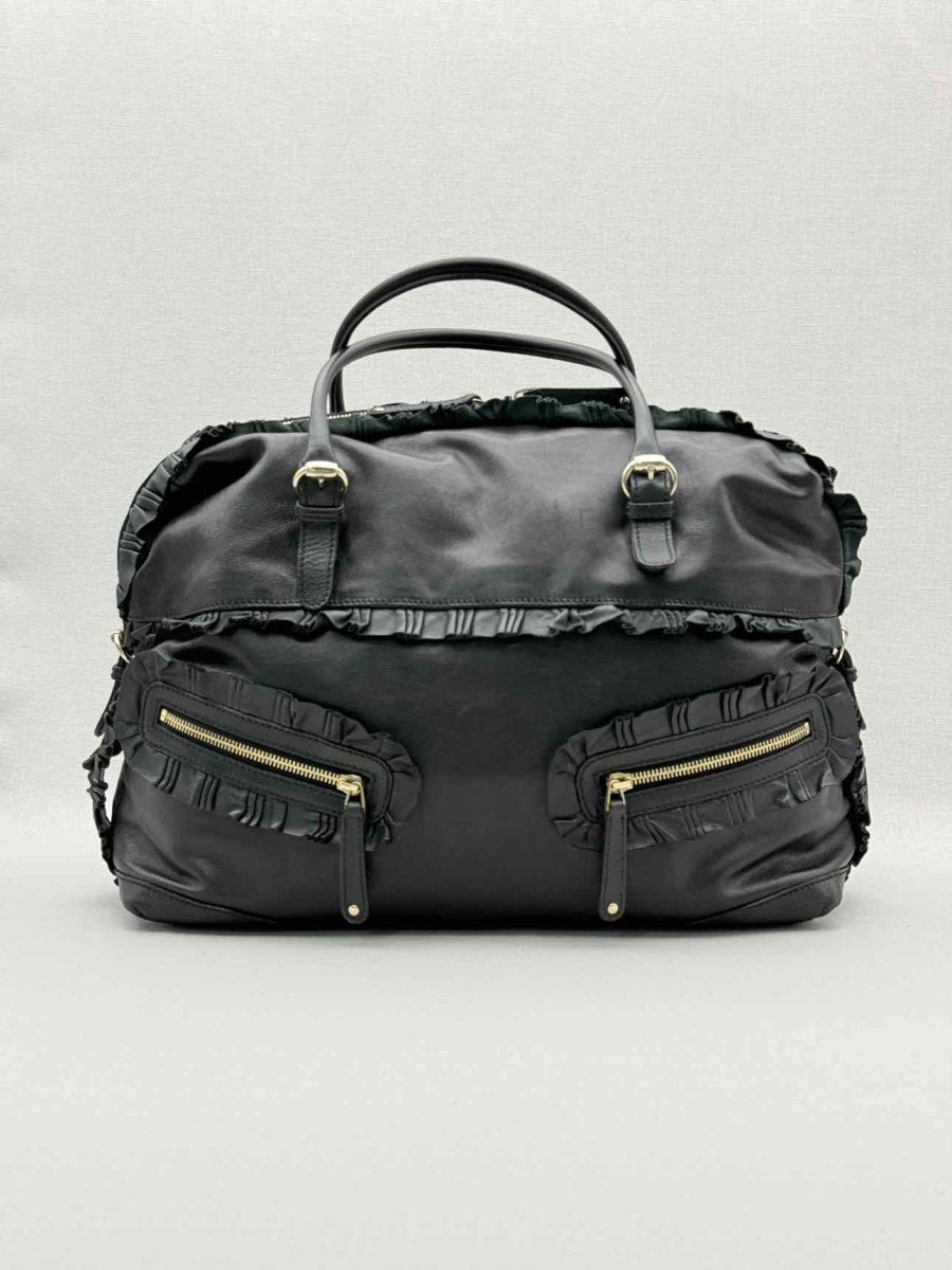 Pre - loved GUCCI Black Frilled Tote Bag at Reems Closet