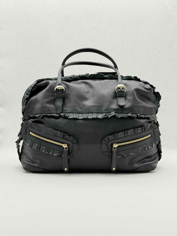 Pre - loved GUCCI Black Frilled Tote Bag at Reems Closet