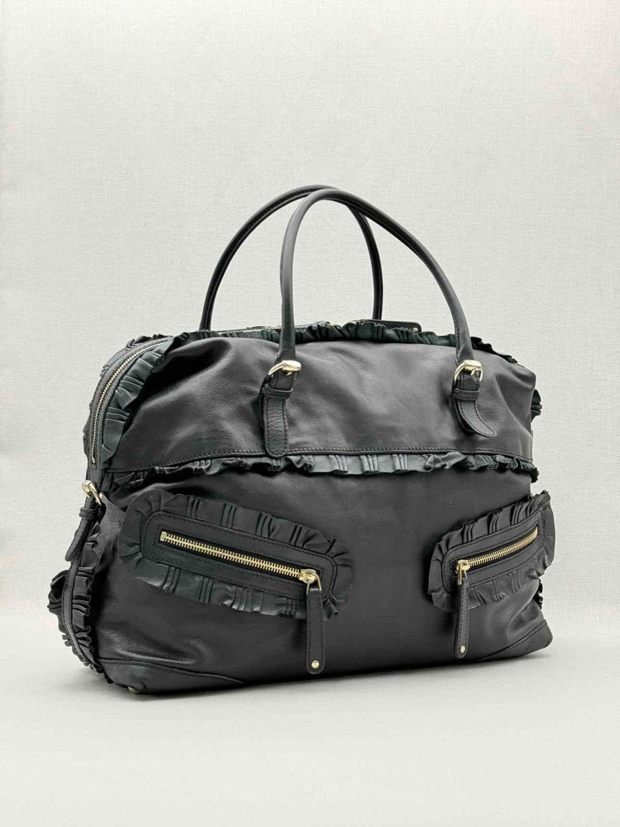Pre - loved GUCCI Black Frilled Tote Bag at Reems Closet