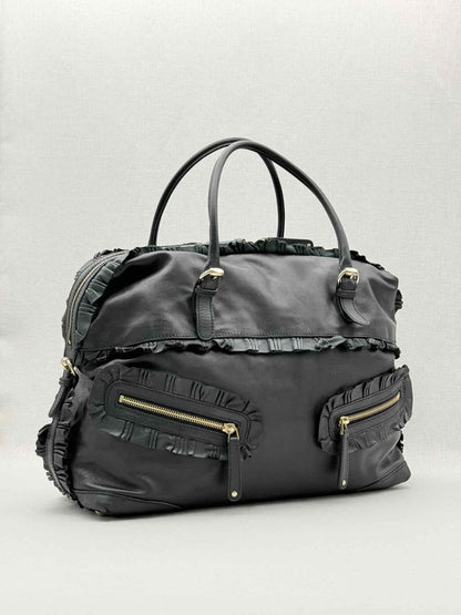 Pre - loved GUCCI Black Frilled Tote Bag at Reems Closet