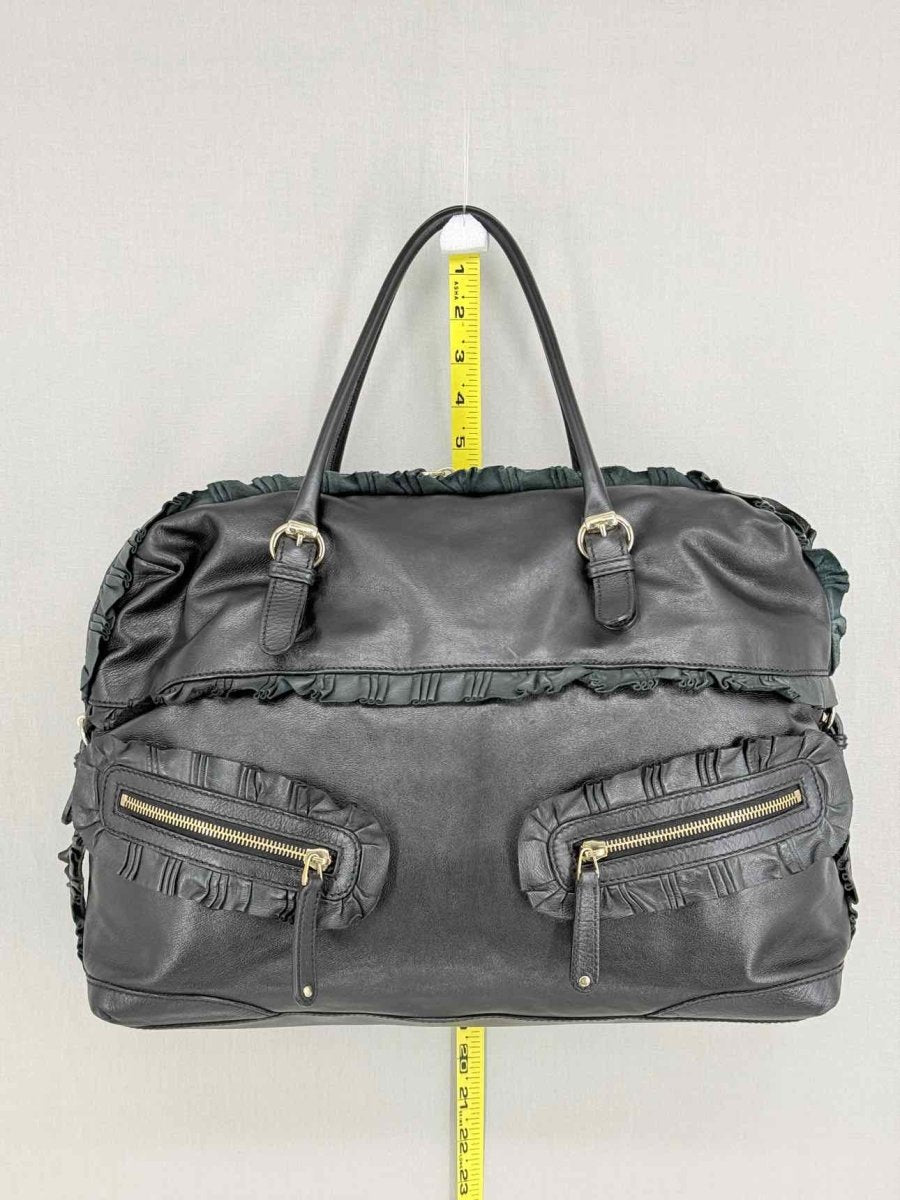 Pre - loved GUCCI Black Frilled Tote Bag at Reems Closet