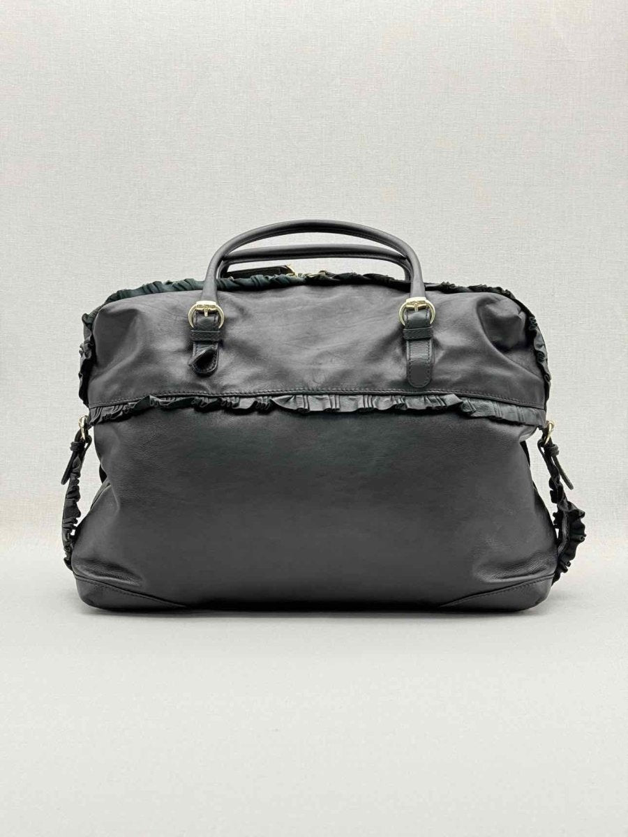 Pre - loved GUCCI Black Frilled Tote Bag at Reems Closet