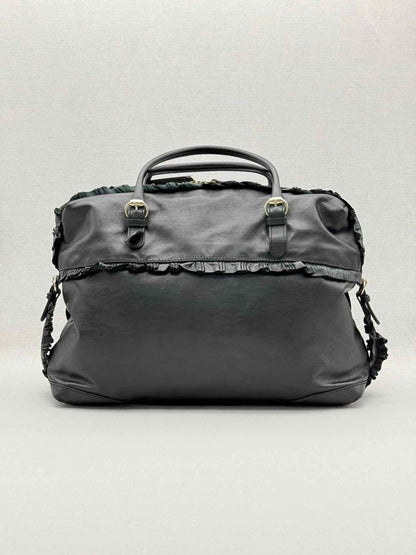 Pre - loved GUCCI Black Frilled Tote Bag at Reems Closet