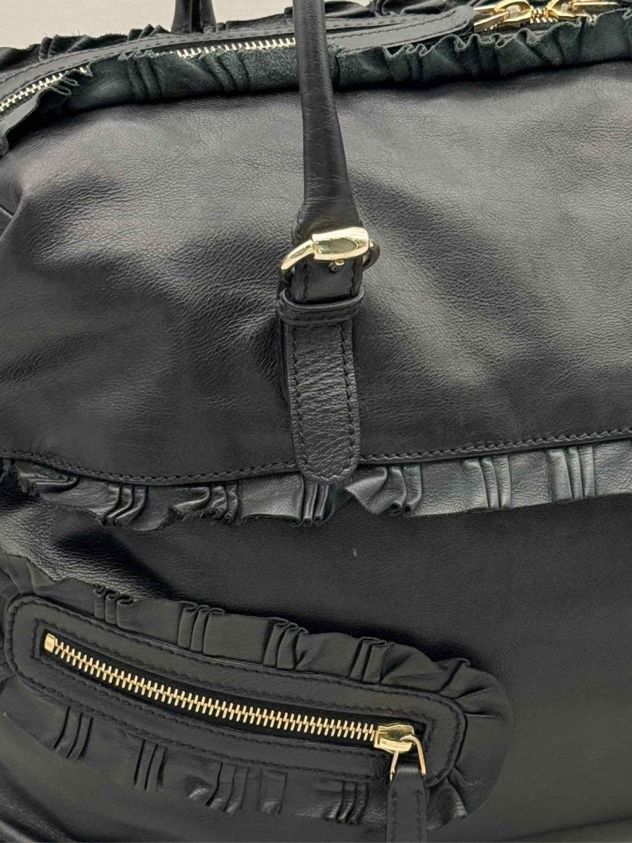 Pre - loved GUCCI Black Frilled Tote Bag at Reems Closet
