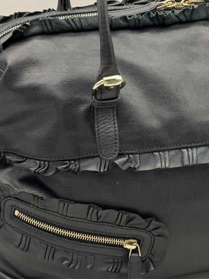 Pre - loved GUCCI Black Frilled Tote Bag at Reems Closet