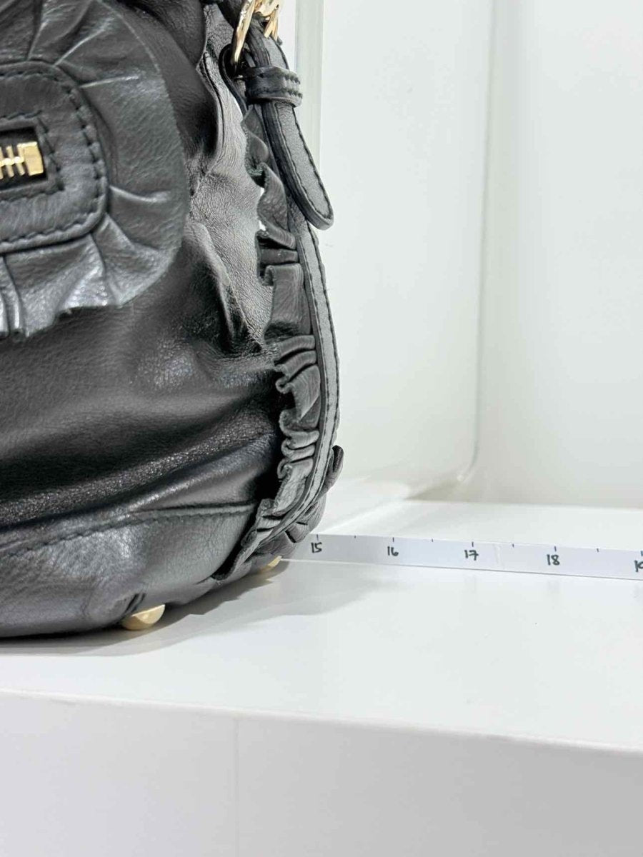 Pre - loved GUCCI Black Frilled Tote Bag at Reems Closet