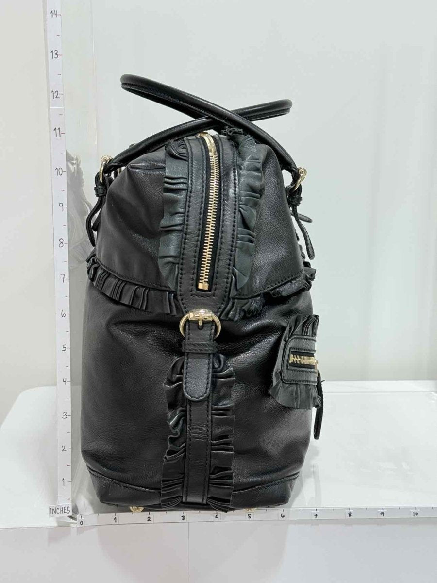 Pre - loved GUCCI Black Frilled Tote Bag at Reems Closet
