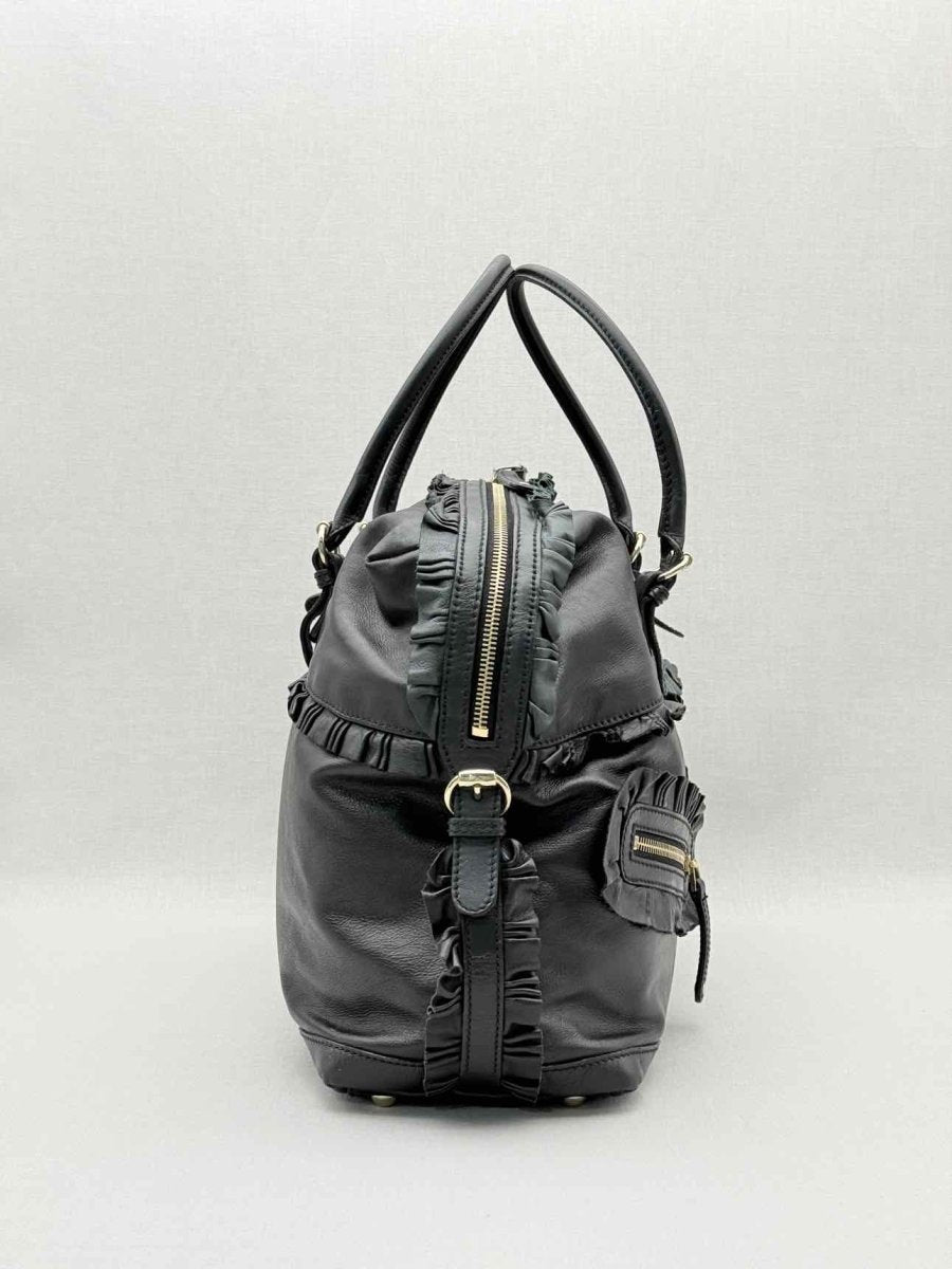 Pre - loved GUCCI Black Frilled Tote Bag at Reems Closet
