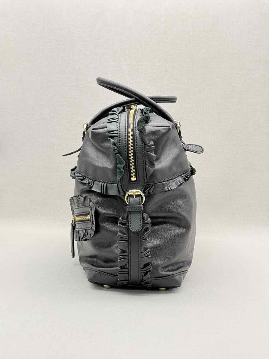 Pre - loved GUCCI Black Frilled Tote Bag at Reems Closet