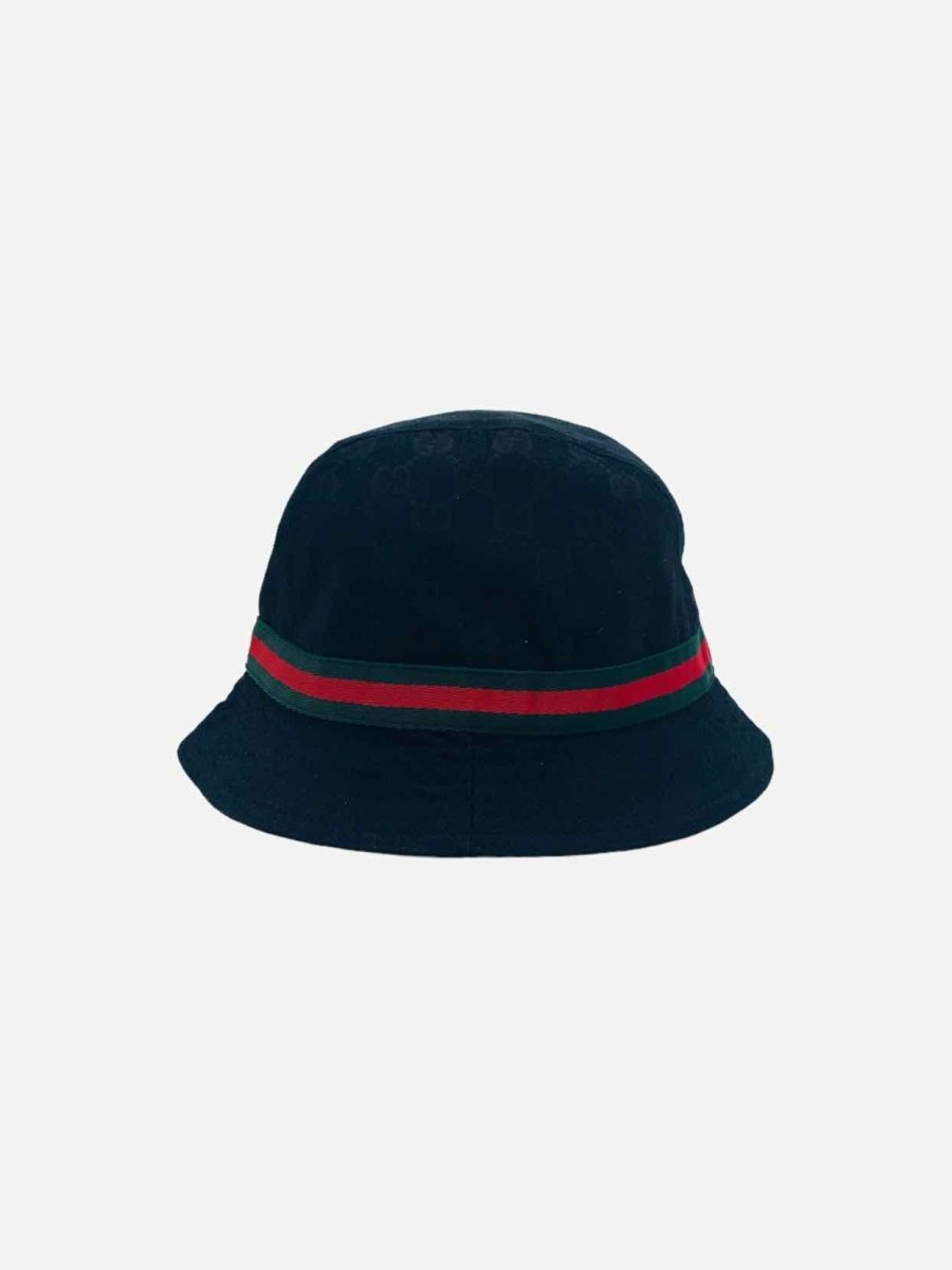 Pre-loved GUCCI Black GG Bucket Hat at Reems Closet