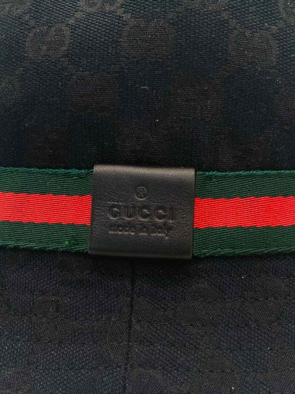 Pre-loved GUCCI Black GG Bucket Hat at Reems Closet