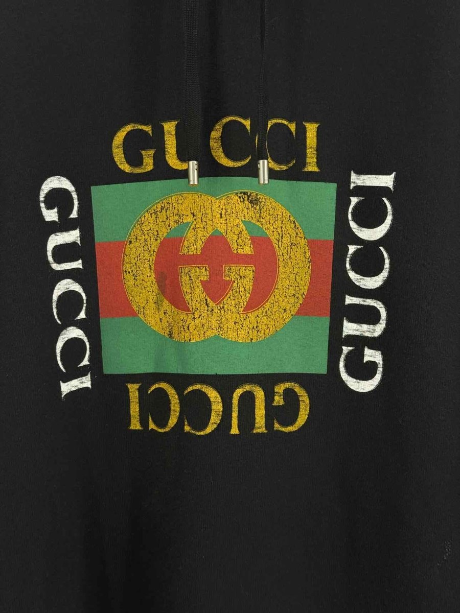 Pre - loved GUCCI Black Logo Size US 2 Sweatshirt at Reems Closet