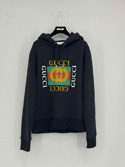 Pre - loved GUCCI Black Logo Size US 2 Sweatshirt at Reems Closet