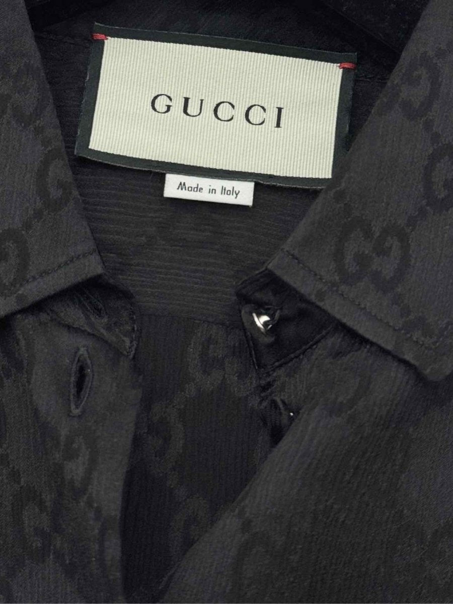 Pre - loved GUCCI Black Logo Size US 4 Shirt at Reems Closet
