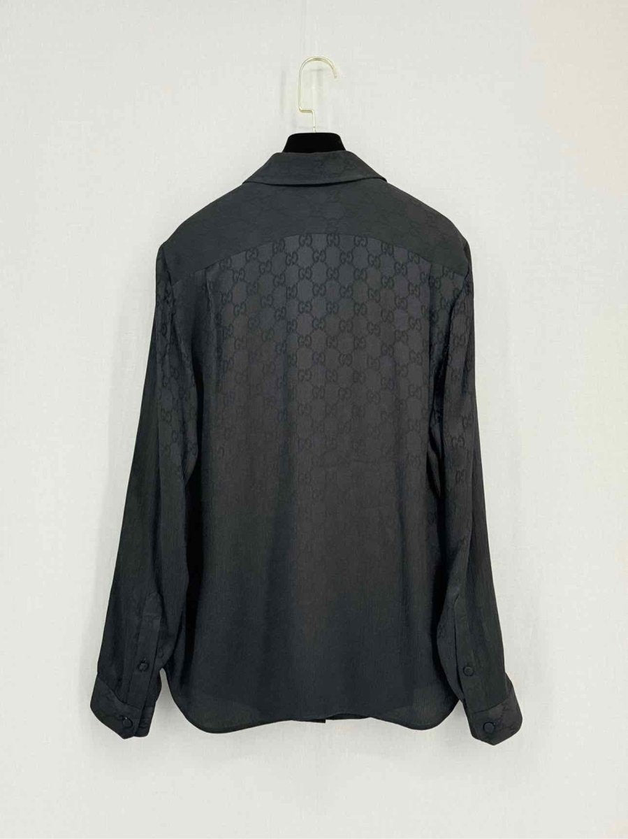 Pre - loved GUCCI Black Logo Size US 4 Shirt at Reems Closet