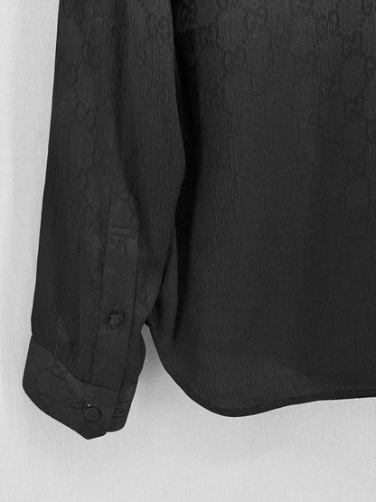 Pre - loved GUCCI Black Logo Size US 4 Shirt at Reems Closet
