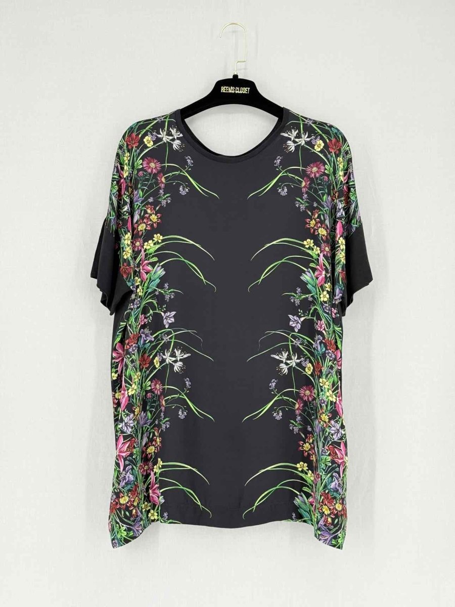 Pre - loved GUCCI Black Multicolor Floral Size Small Blouse at Reems Closet