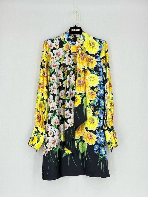 Pre - loved GUCCI Black Multicolor Size US 6 Knee Length Dress at Reems Closet