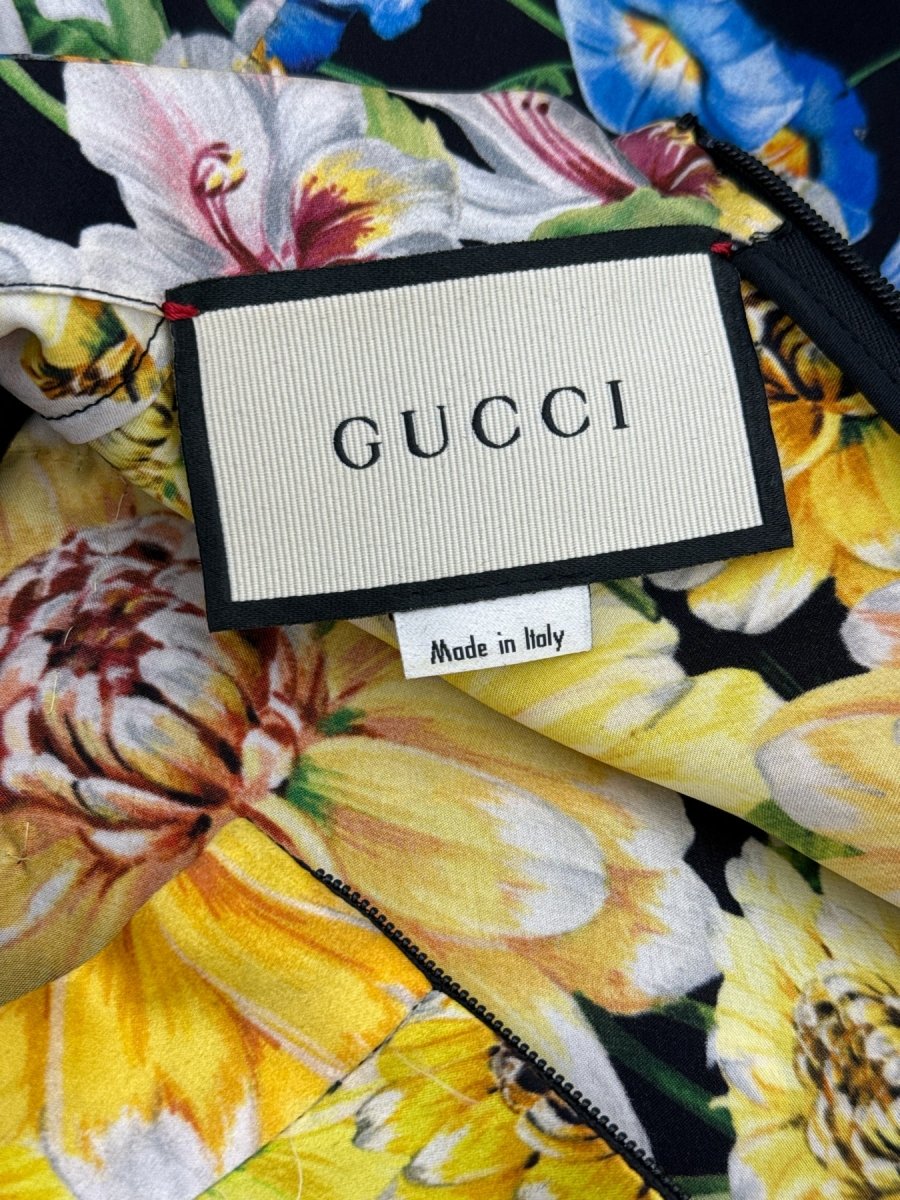 Pre - loved GUCCI Black Multicolor Size US 6 Knee Length Dress at Reems Closet