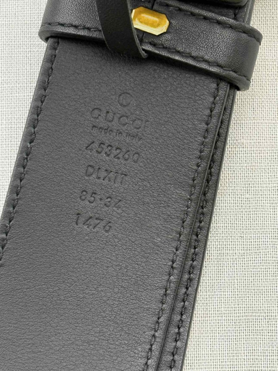 Pre - loved GUCCI Black Pearl Belt at Reems Closet