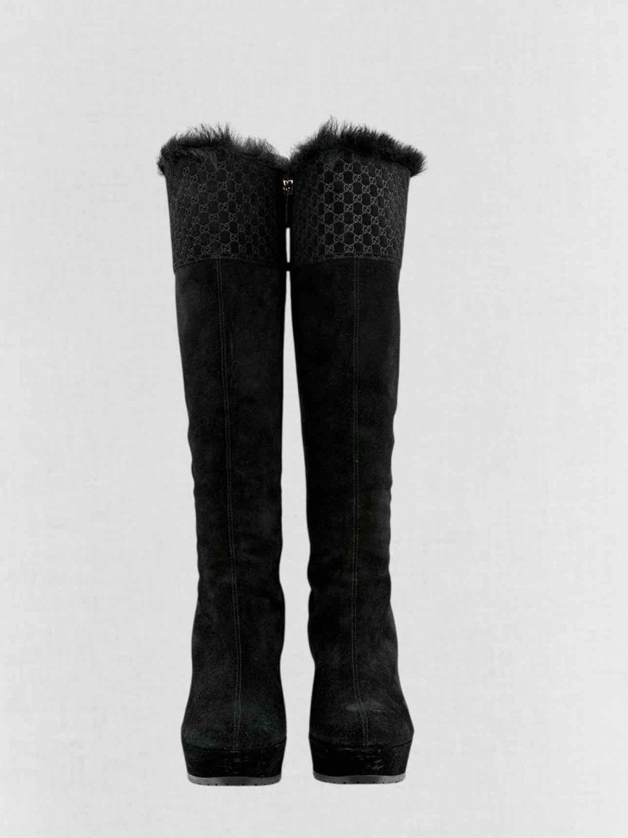 Pre - loved GUCCI Black Size EU 38.5 Knee High Boots at Reems Closet