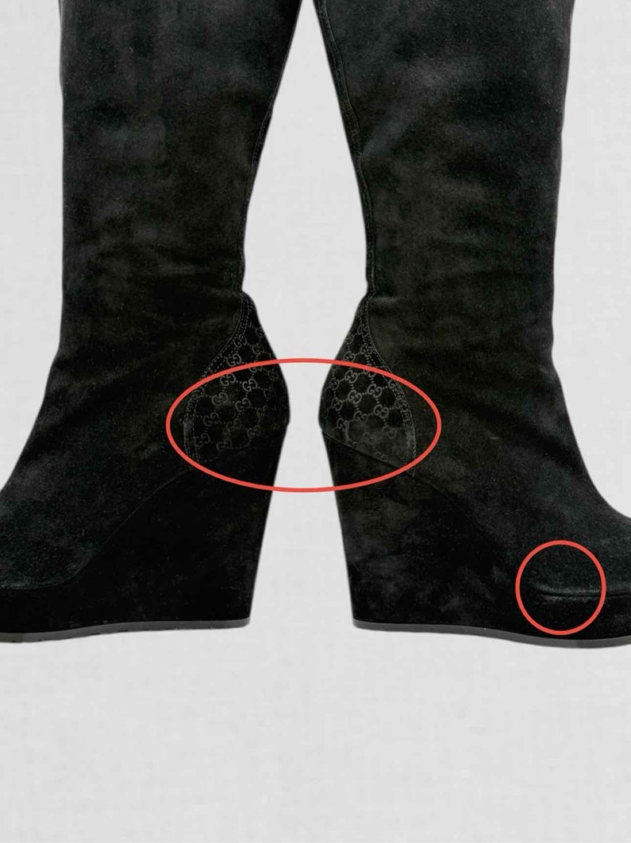 Pre - loved GUCCI Black Size EU 38.5 Knee High Boots at Reems Closet
