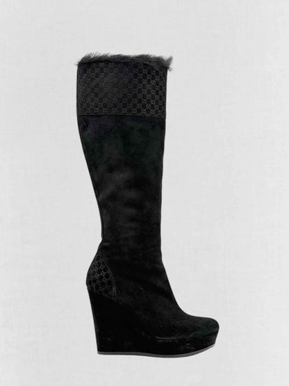 Pre - loved GUCCI Black Size EU 38.5 Knee High Boots at Reems Closet