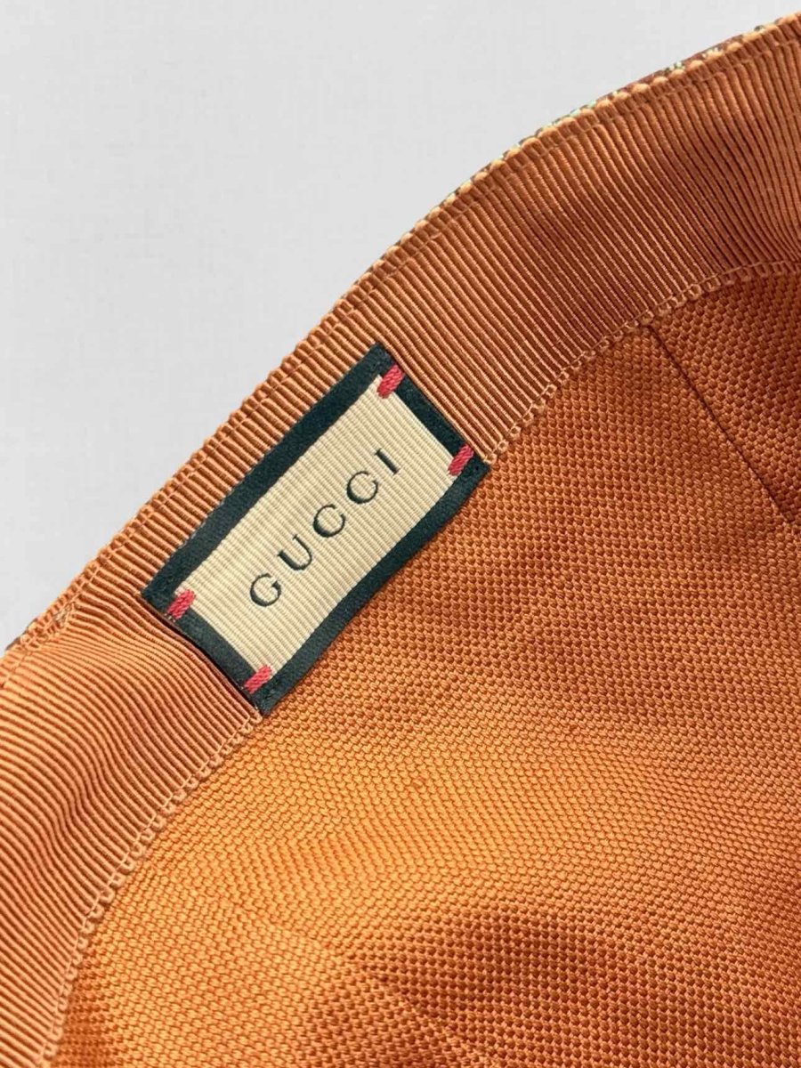 Pre - loved GUCCI Blue Leather Trim Hat at Reems Closet