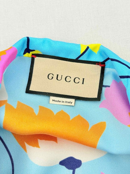 Pre - loved GUCCI Blue Multicolor Tulip Print Size US 2 Outfit Set at Reems Closet