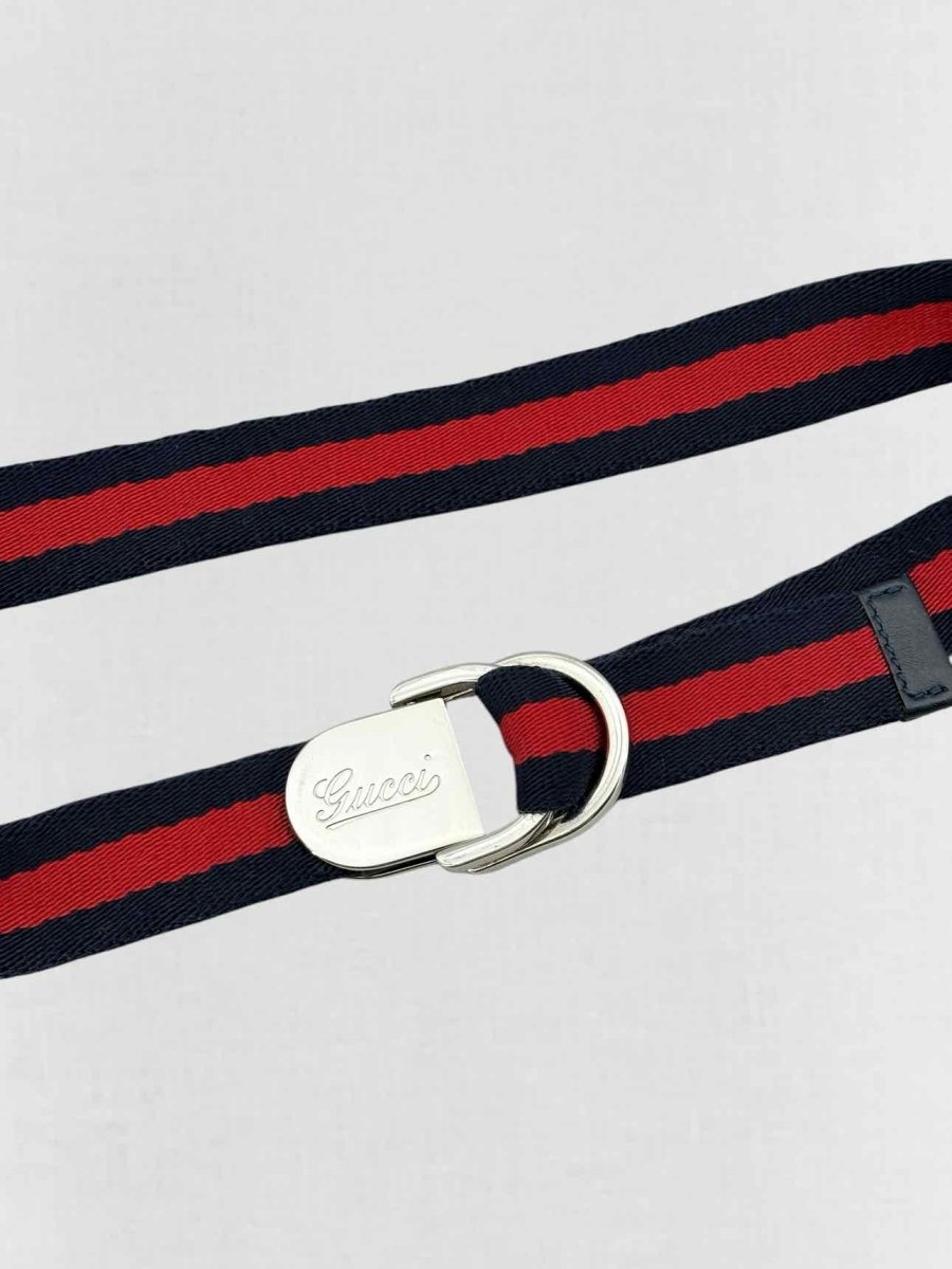Pre - loved GUCCI Blue & Red Belt at Reems Closet