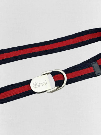 Pre - loved GUCCI Blue & Red Belt at Reems Closet