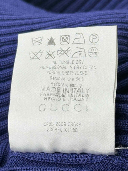 Pre - loved GUCCI Blue Ribbed Size Large Short Dress at Reems Closet