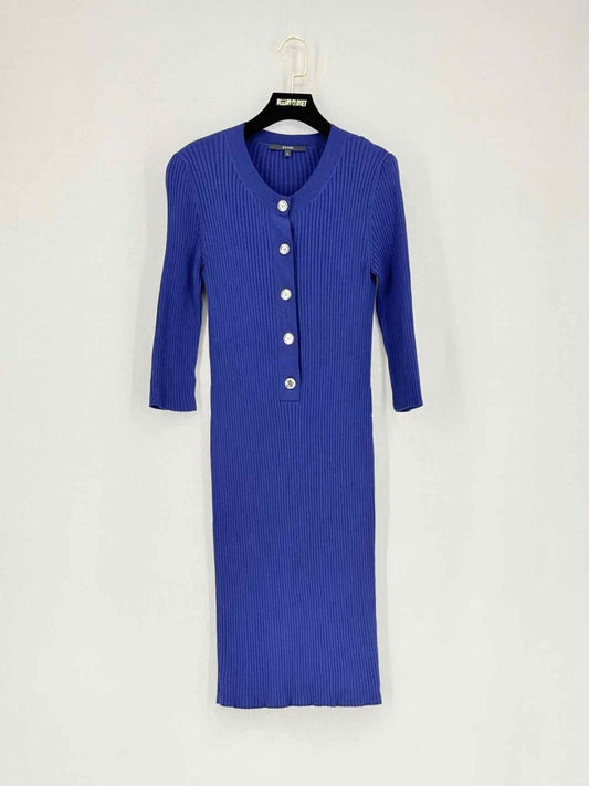 Pre - loved GUCCI Blue Ribbed Size Large Short Dress at Reems Closet