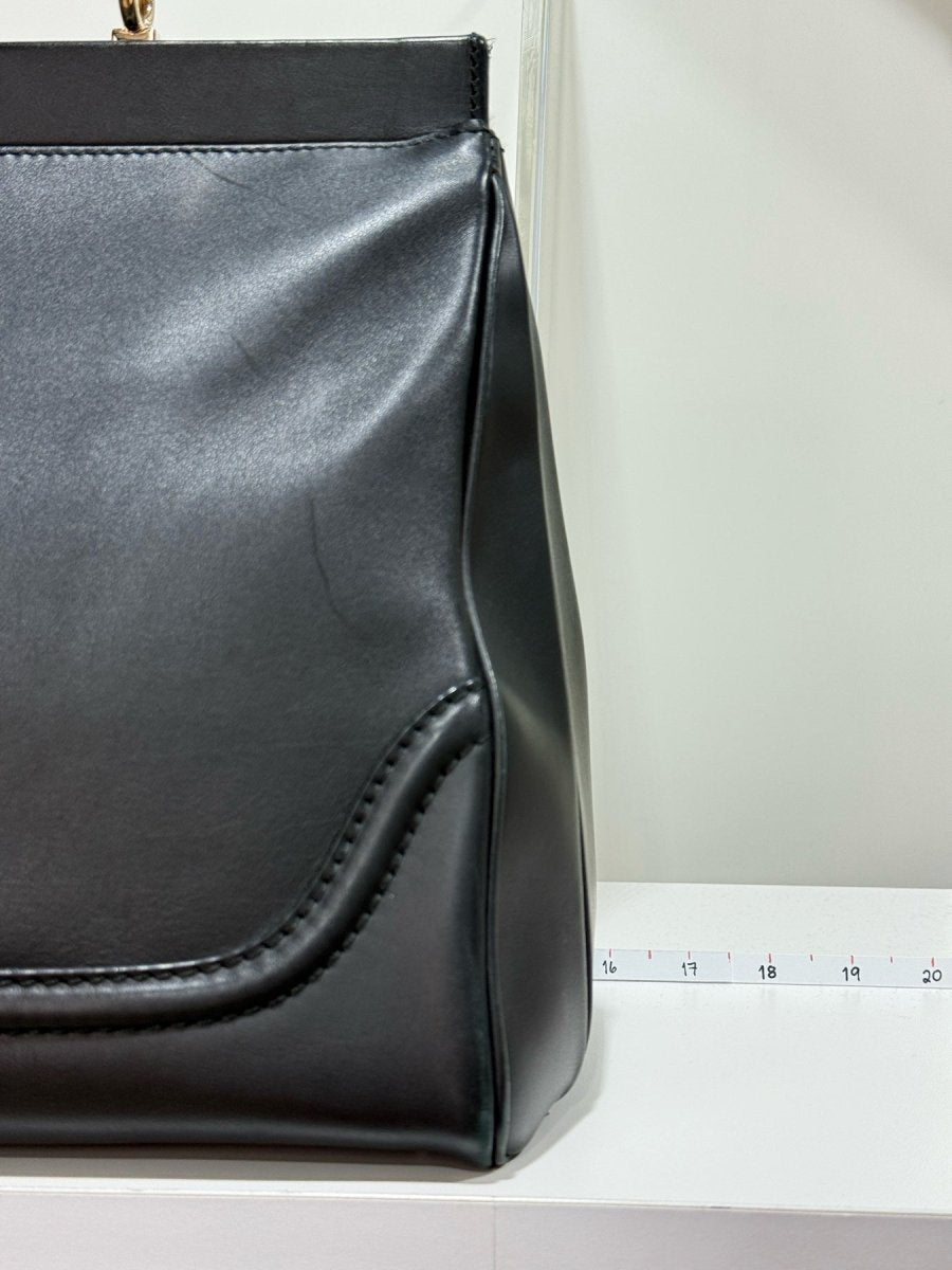 Pre - loved GUCCI Bold Bamboo Black Top Handle at Reems Closet