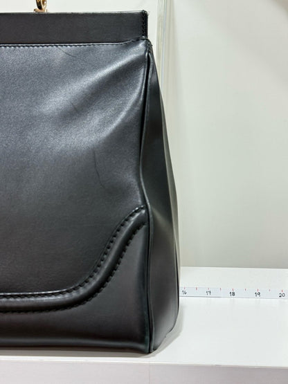 Pre - loved GUCCI Bold Bamboo Black Top Handle at Reems Closet