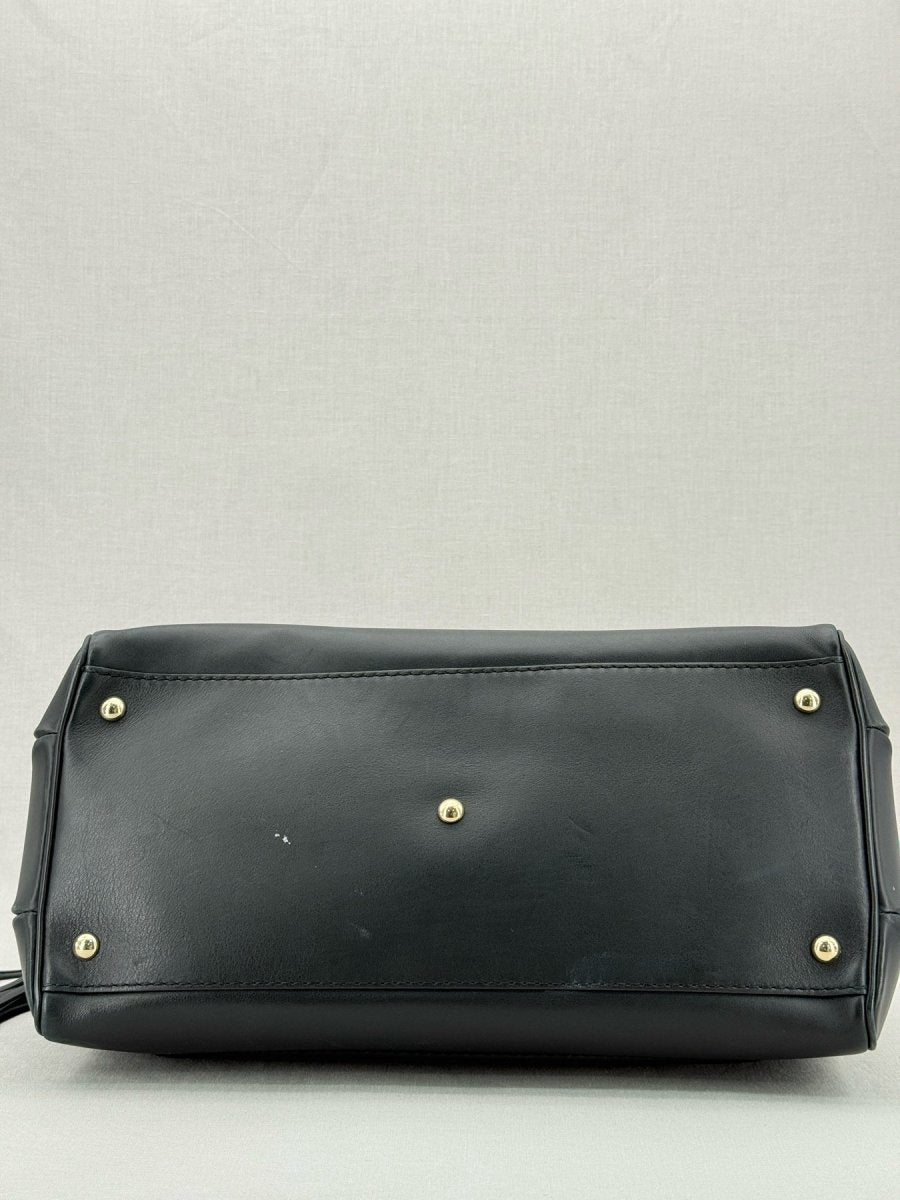 Pre - loved GUCCI Bold Bamboo Black Top Handle at Reems Closet