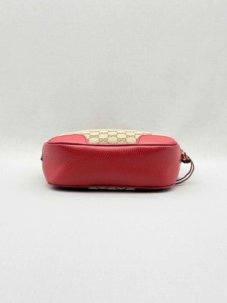 Pre - loved GUCCI Bree Beige & Red GG Monogram Crossbody at Reems Closet