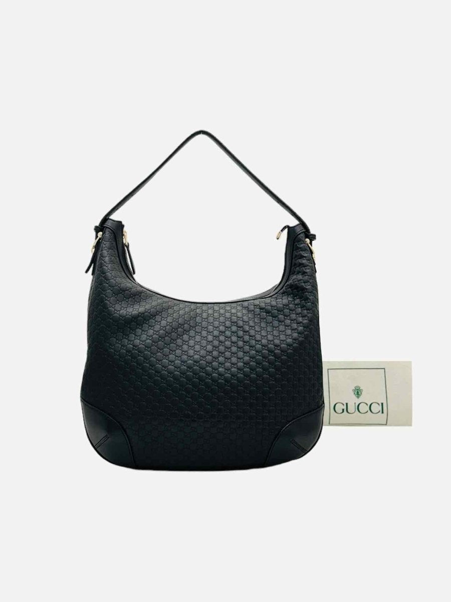 Pre-loved GUCCI Bree Black Microguccissima Hobo bag from Reems Closet