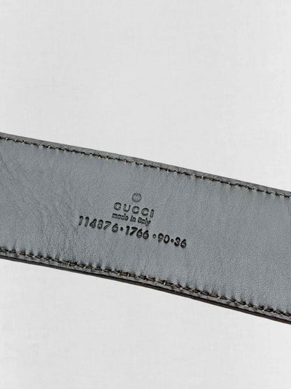 Pre-loved GUCCI Brown & Beige GG Belt at Reems Closet