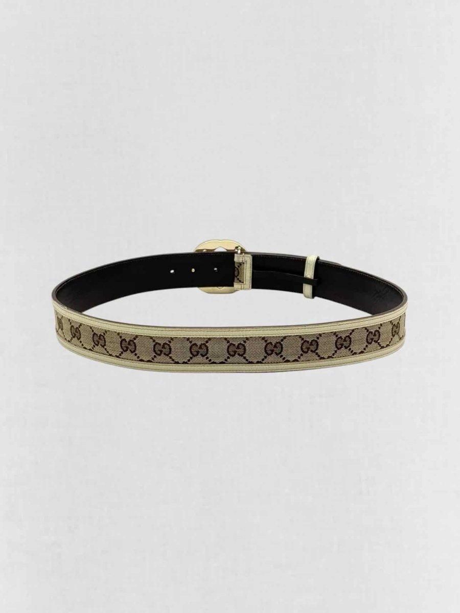 Pre-loved GUCCI Brown & Beige GG Belt at Reems Closet