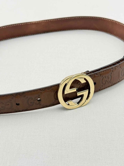 Pre-loved GUCCI Brown Guccissima Belt at Reems Closet