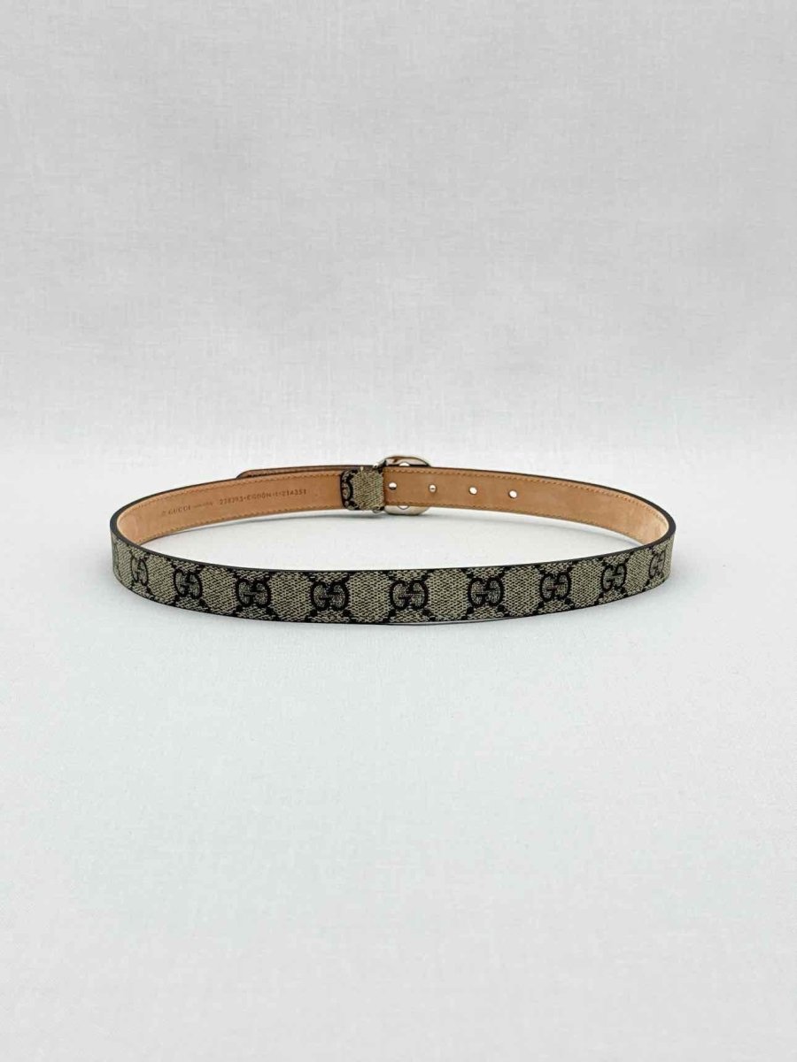 Pre - loved GUCCI Brown Monogram Belt at Reems Closet
