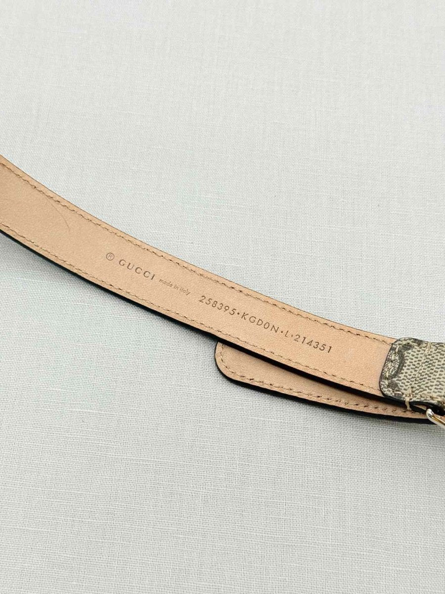 Pre - loved GUCCI Brown Monogram Belt at Reems Closet