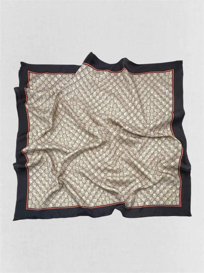 Pre-loved GUCCI Brown Multicolor Bee Scarf at Reems Closet