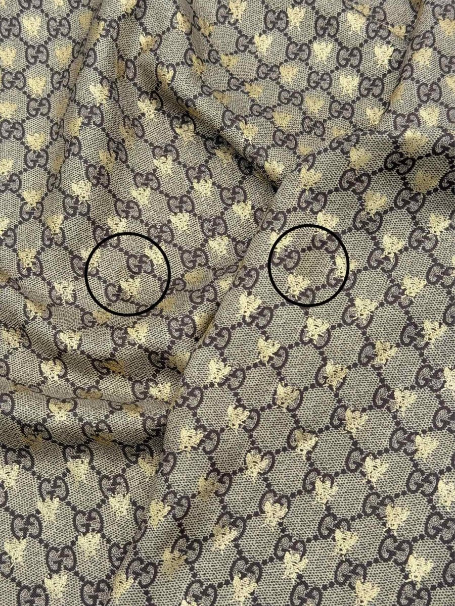 Pre-loved GUCCI Brown Multicolor Bee Scarf at Reems Closet