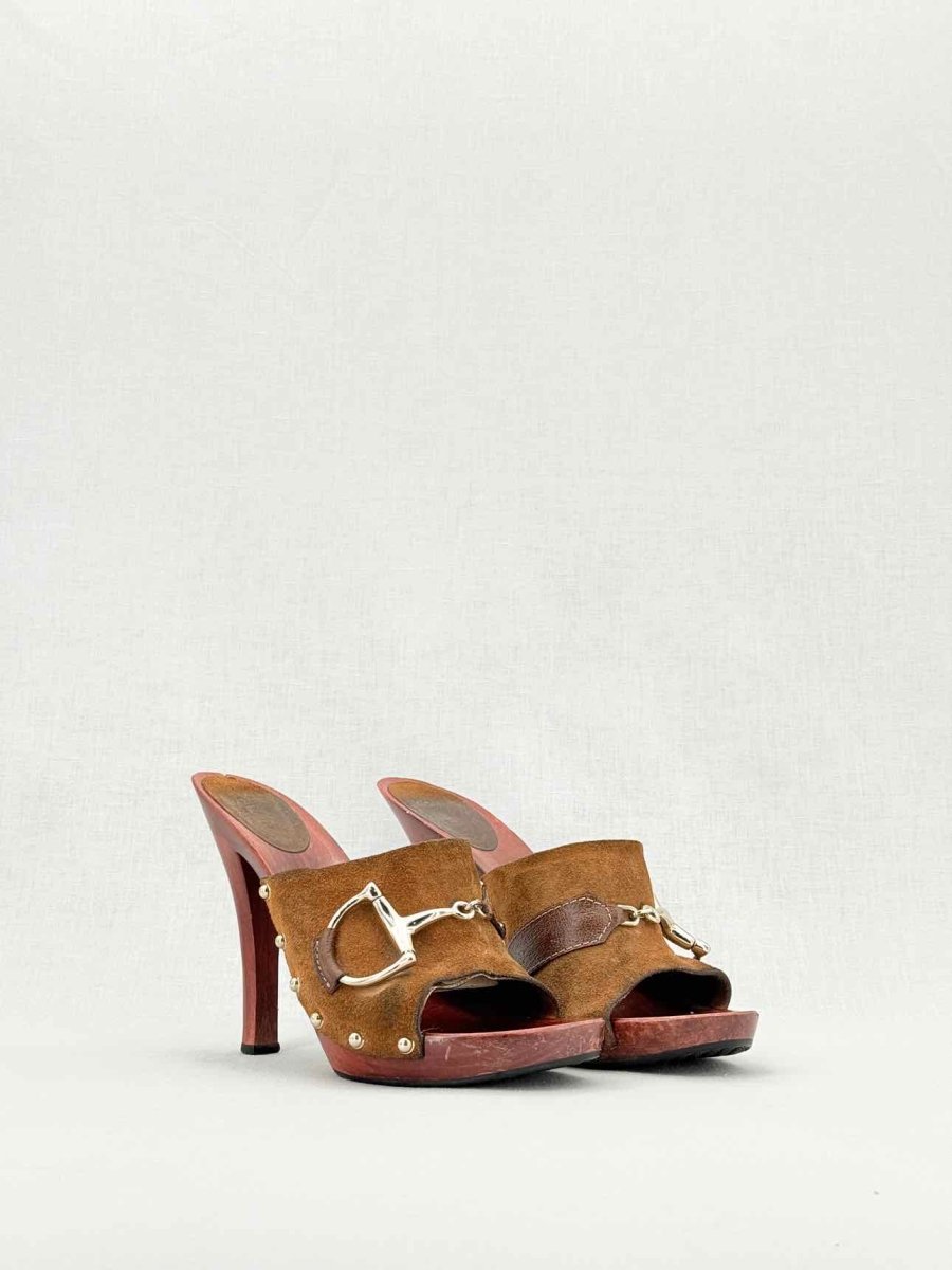 Pre - loved GUCCI Brown Size EU 40.5 Heeled Sandals at Reems Closet